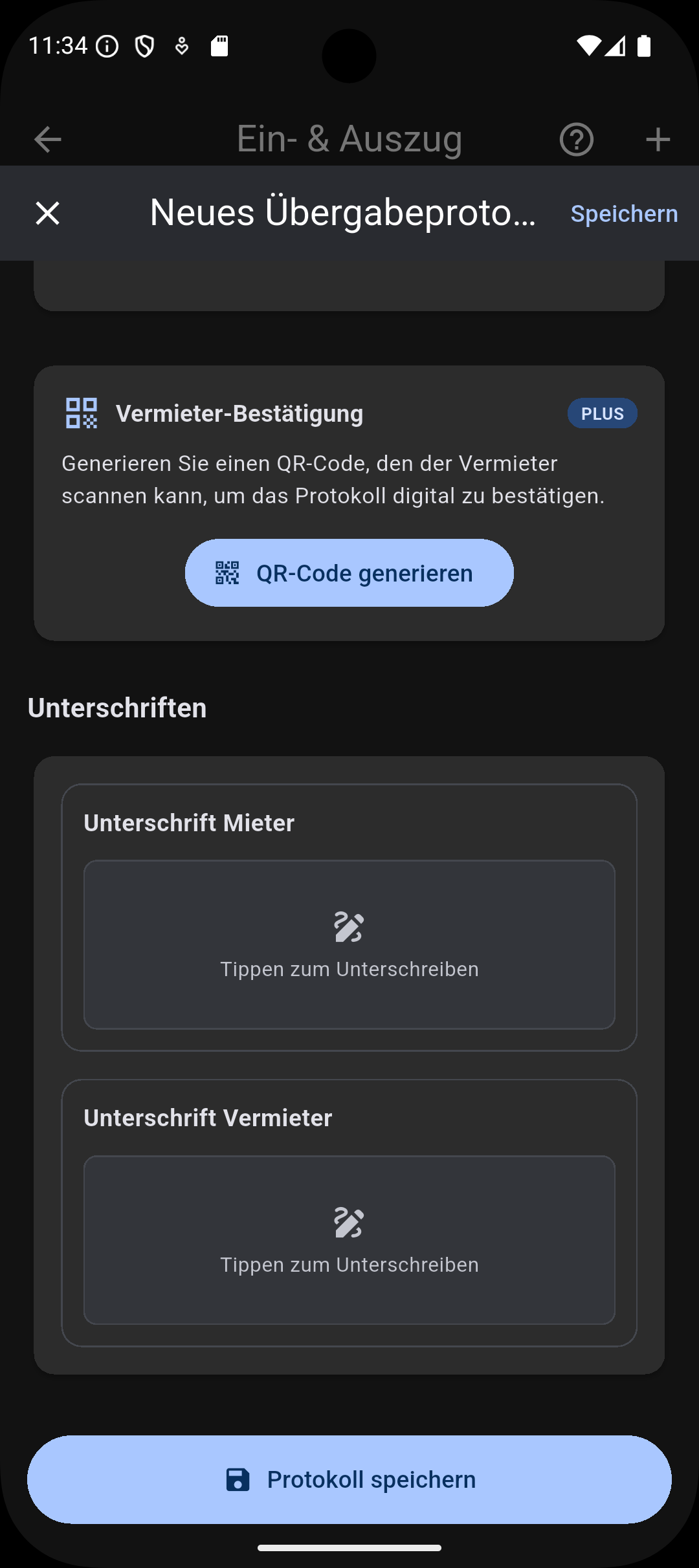 Ein- & Auszug Screenshot 2