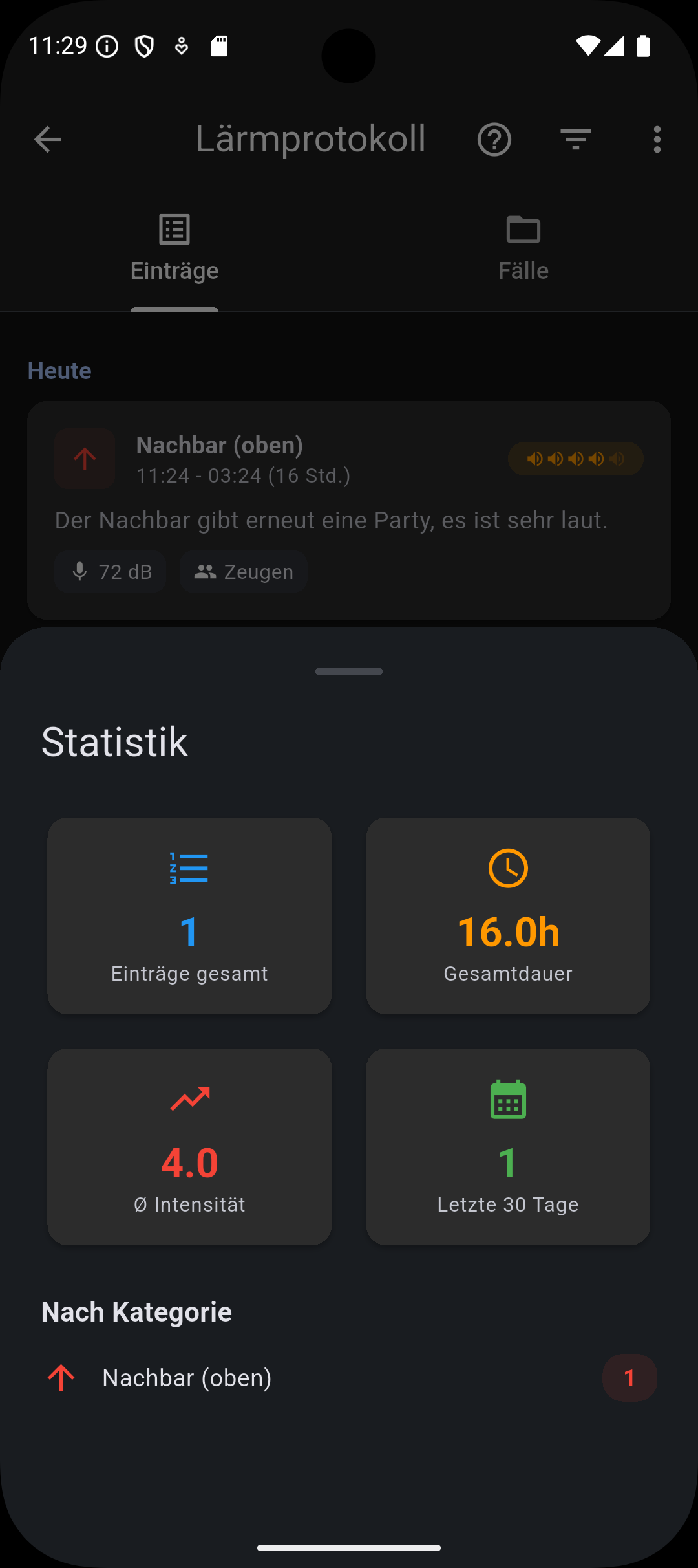 Lärmprotokoll Screenshot 3