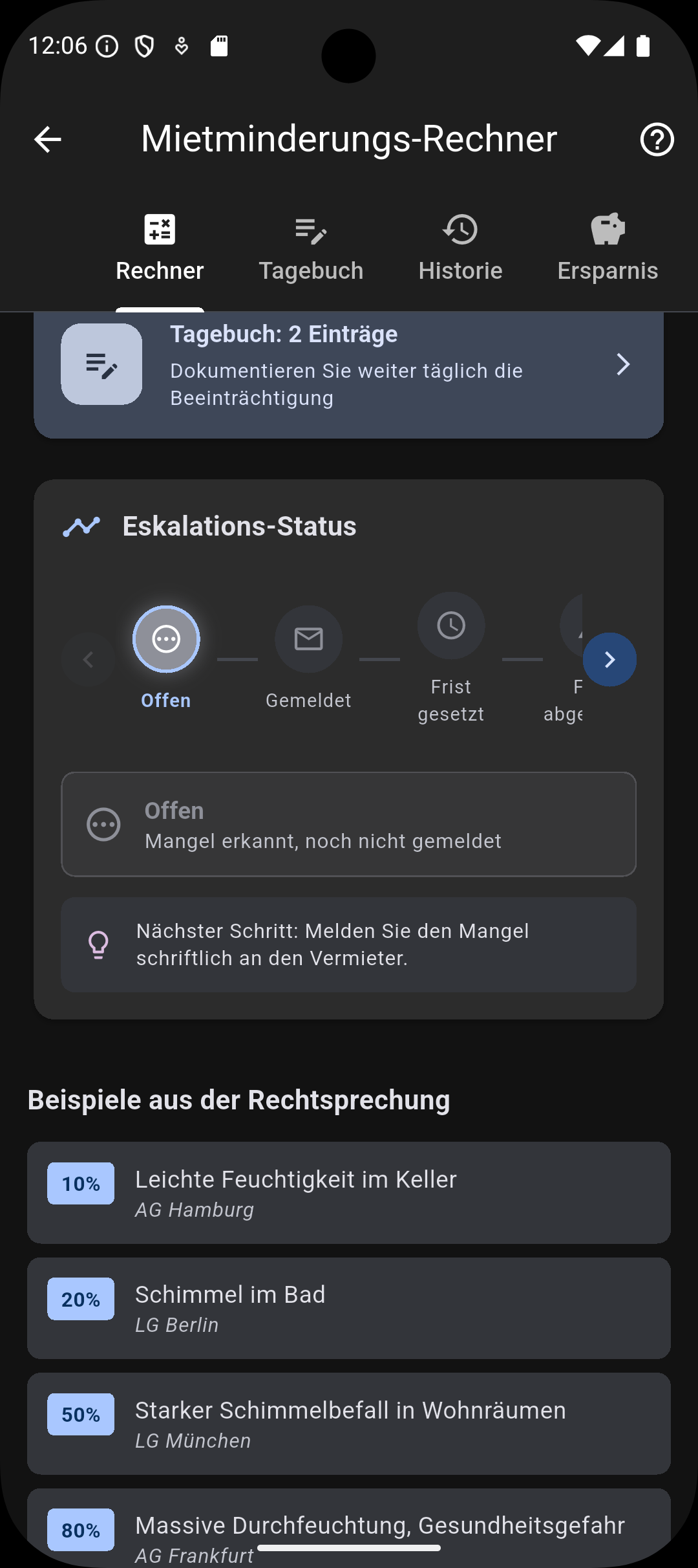 Mietminderungs-Rechner Screenshot 4