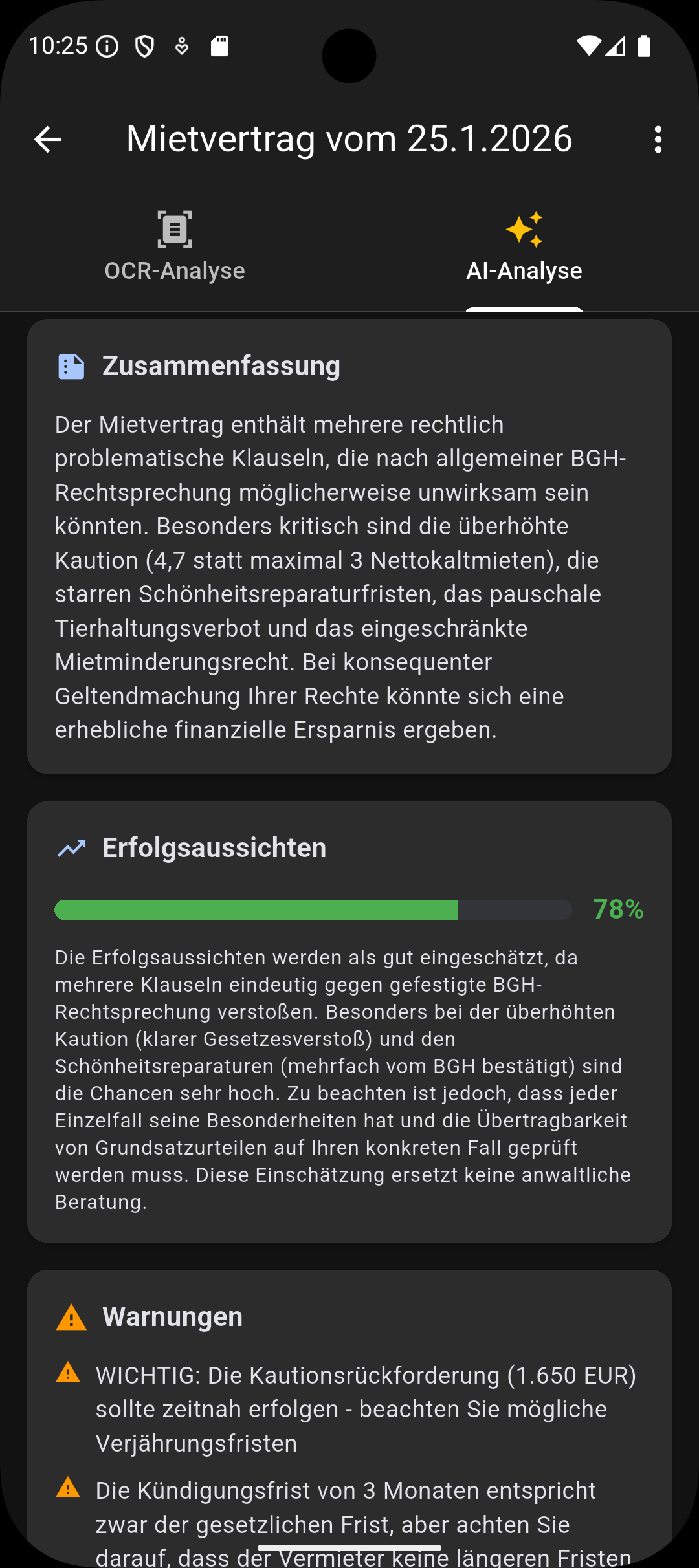 Mietvertrag-Check Screenshot 1
