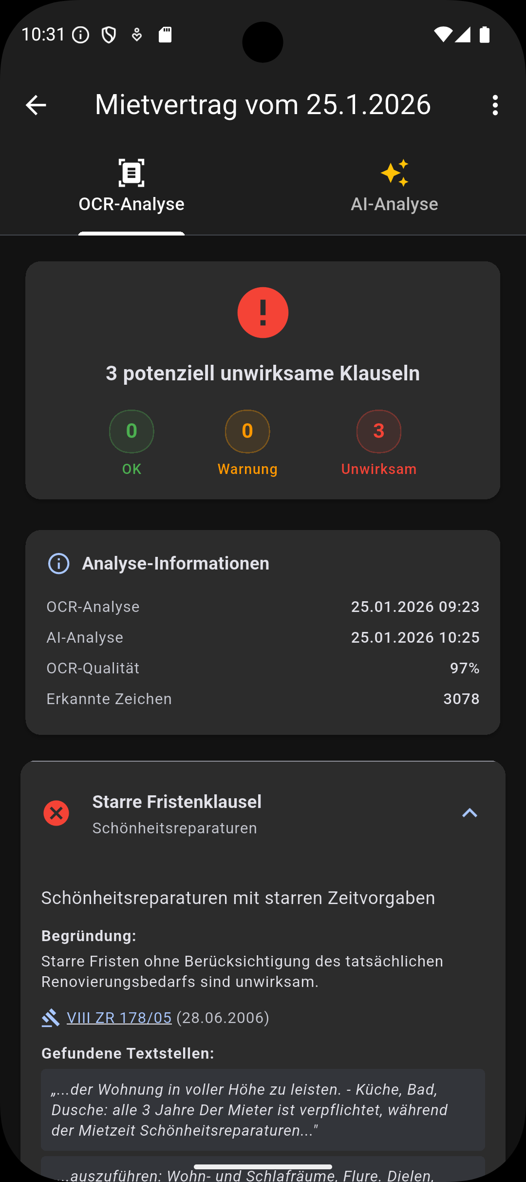 Mietvertrag-Check Screenshot 3